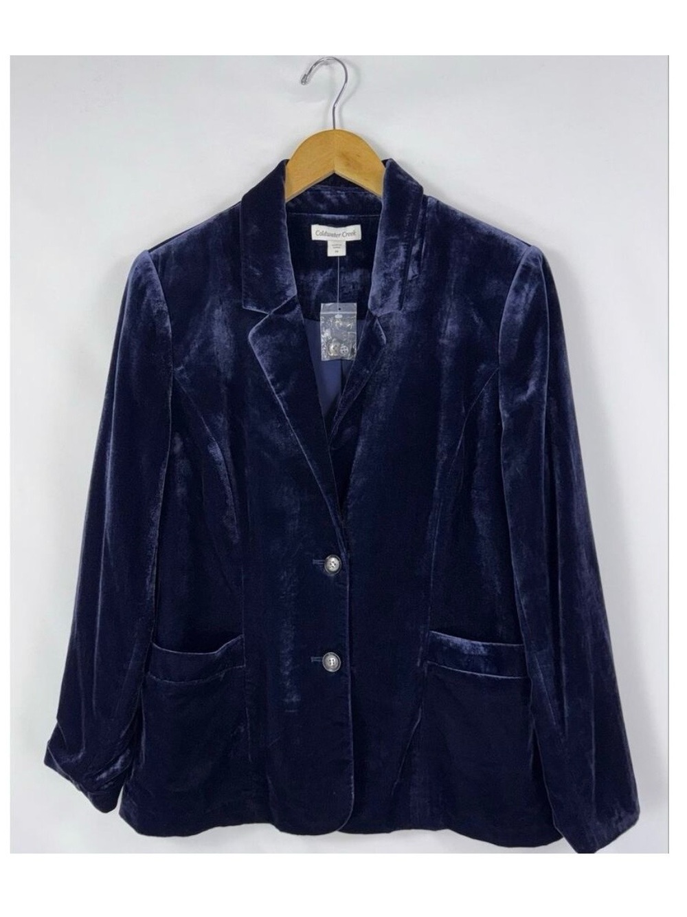 Coldwater Creek Deep Navy Velvet Blazer